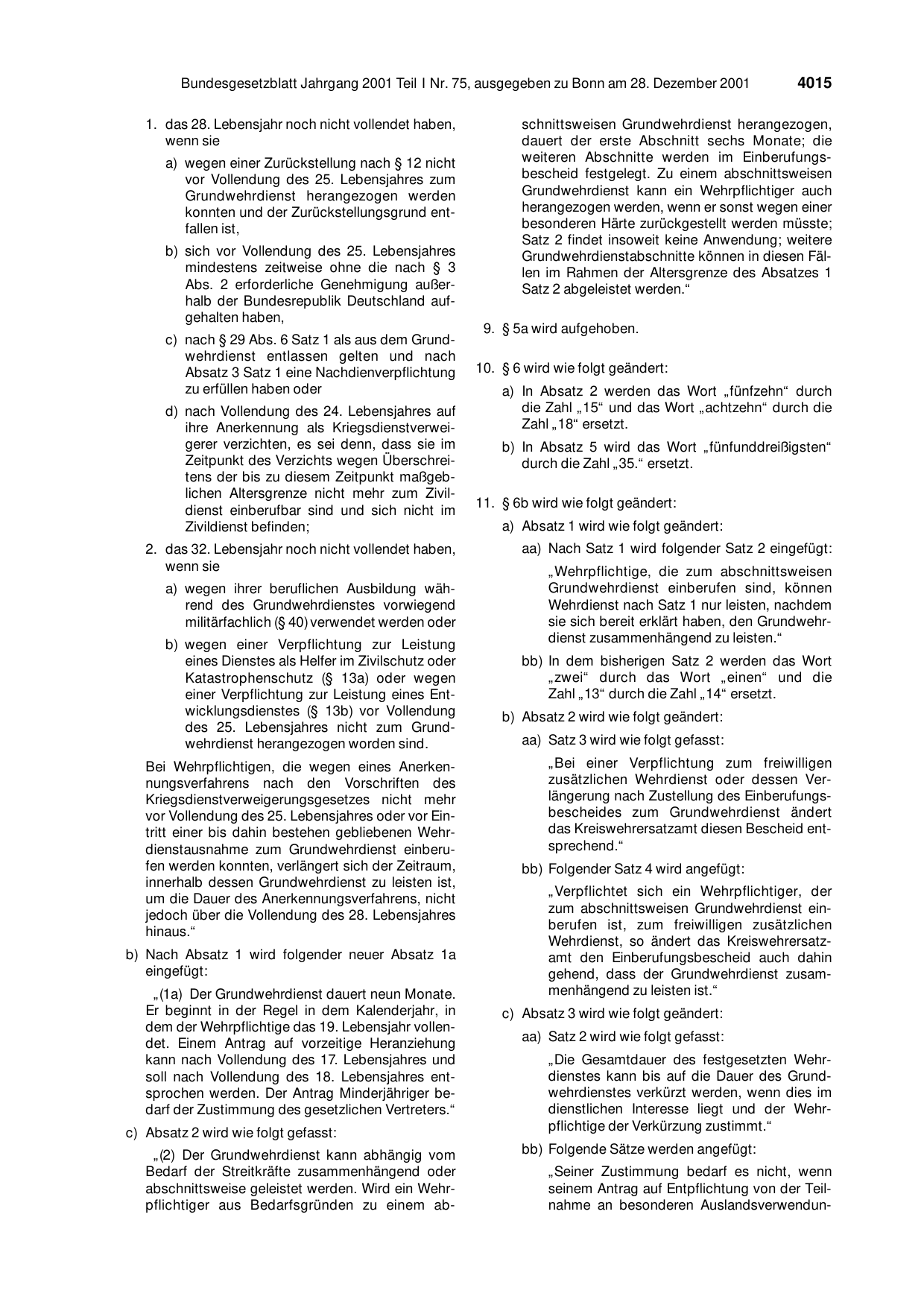 BGBl. 2001, Seite 4015 — Originalseite als Abbildung