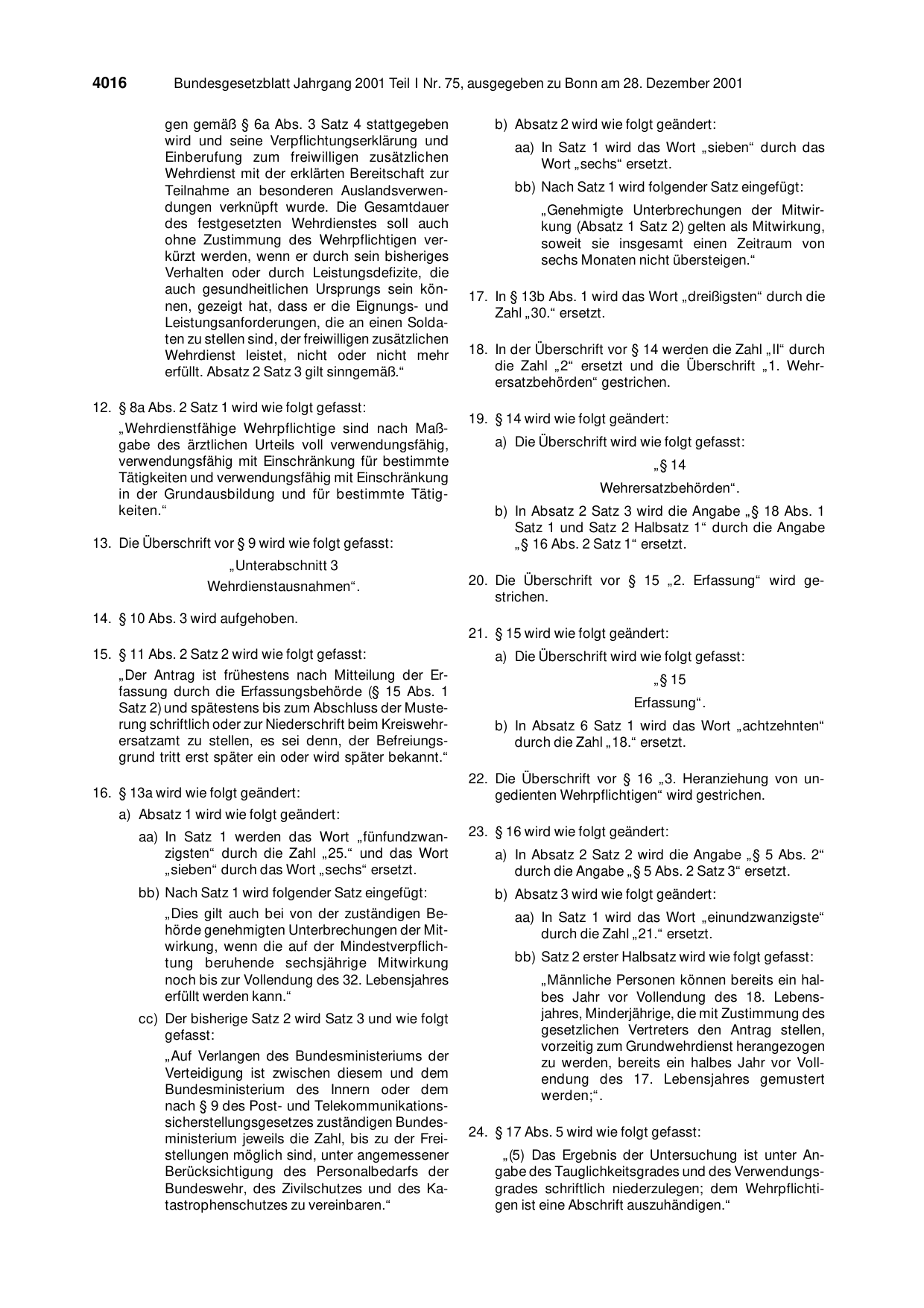 BGBl. 2001, Seite 4016 — Originalseite als Abbildung