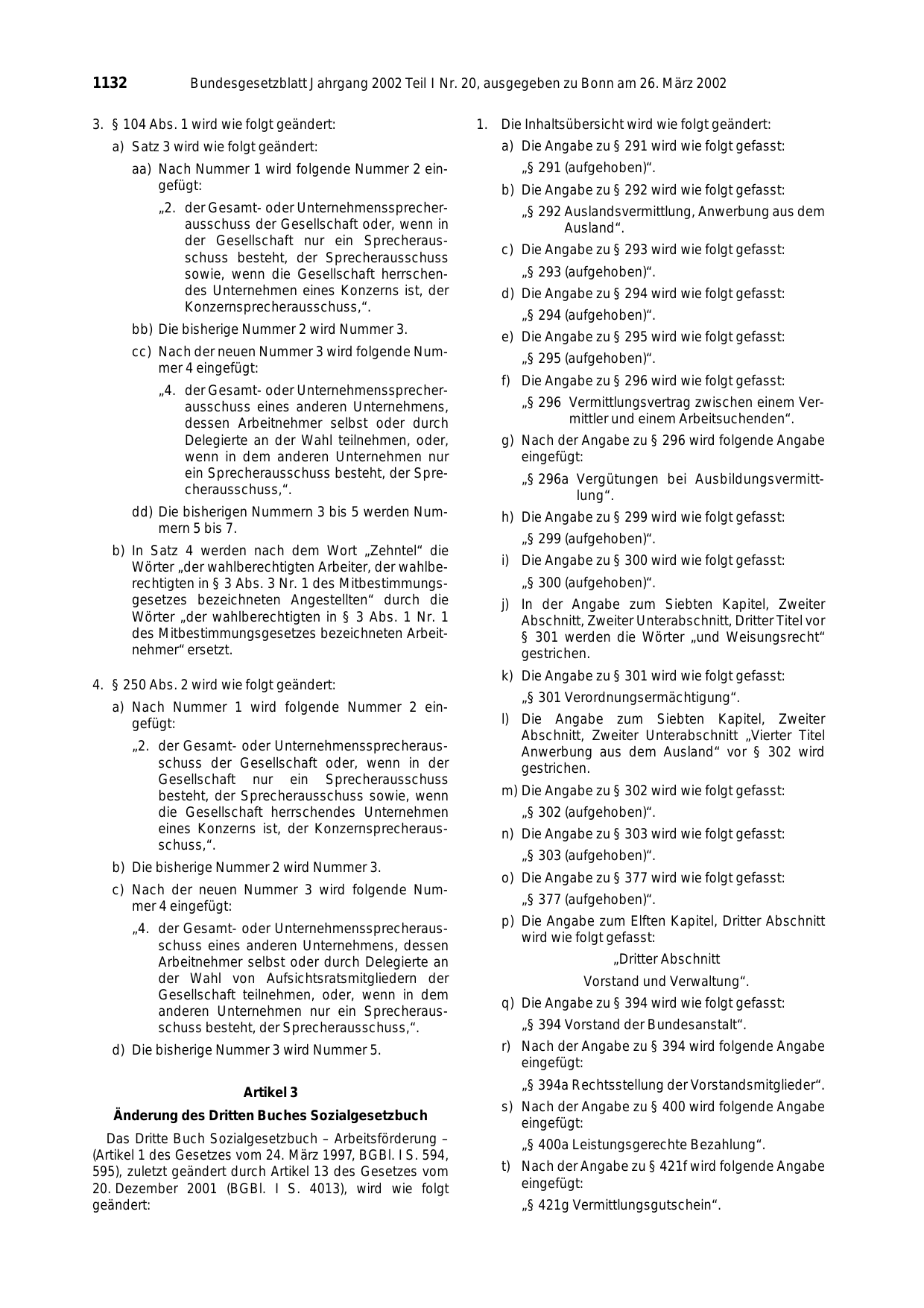BGBl. 2002, Seite 1132 — Originalseite als Abbildung