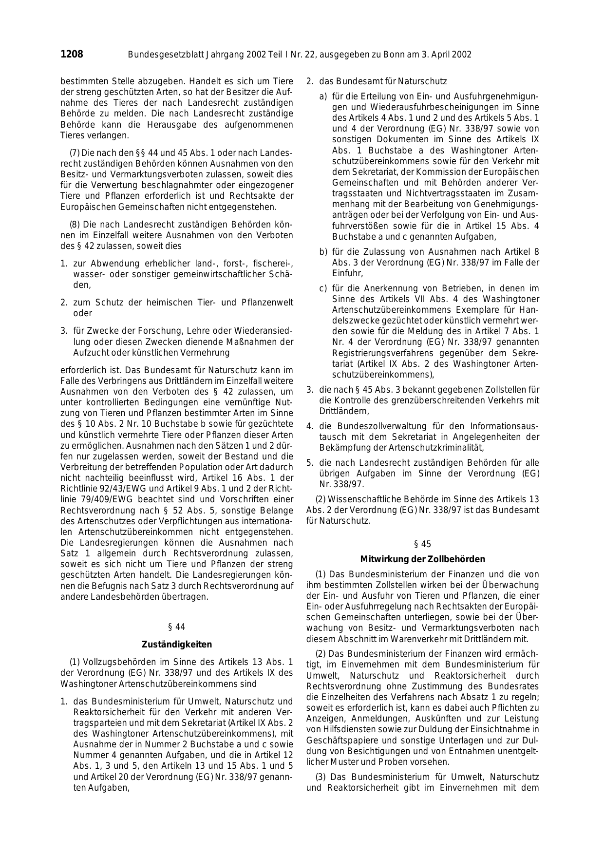 BGBl. 2002, Seite 1208 — Originalseite als Abbildung