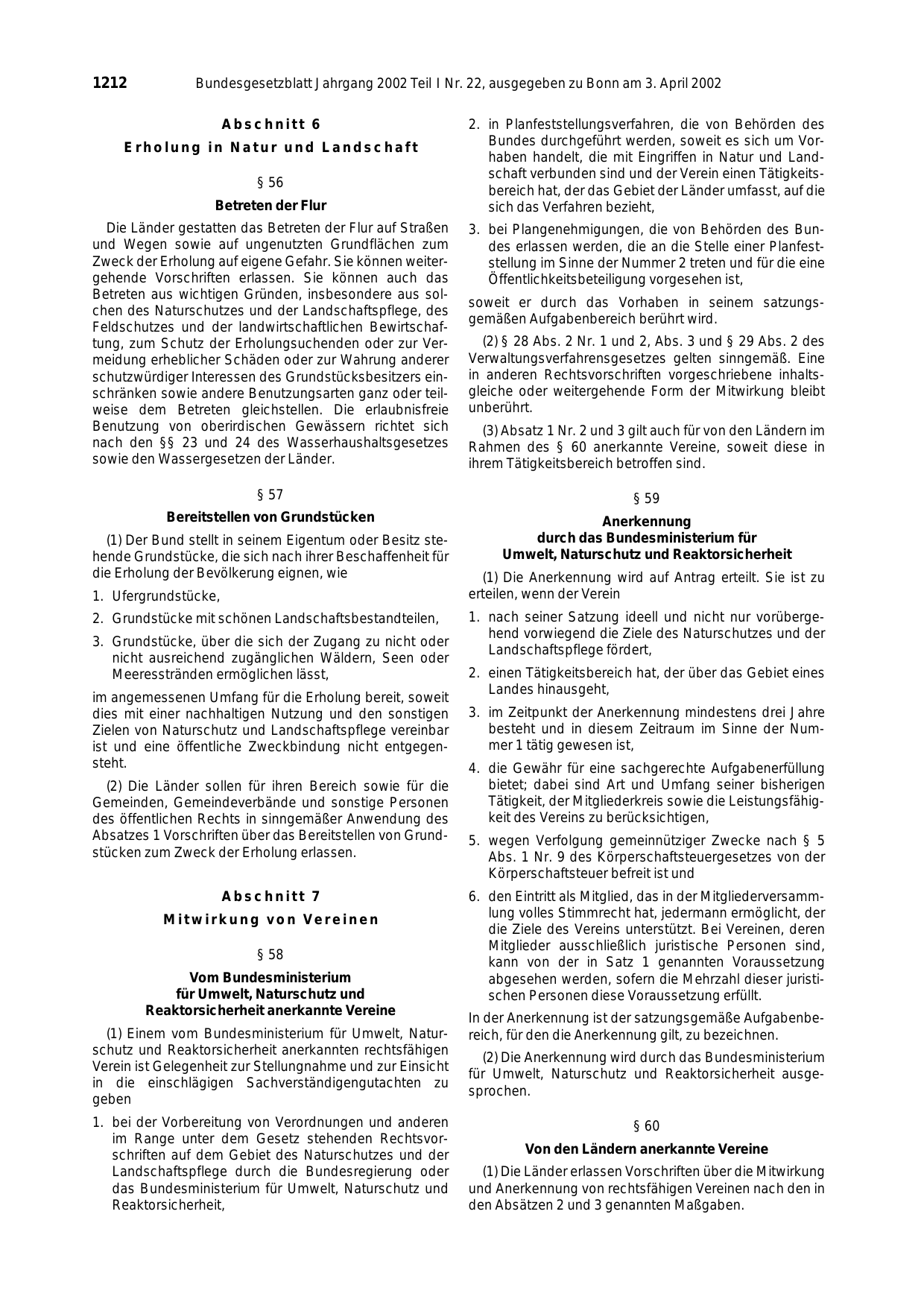 BGBl. 2002, Seite 1212 — Originalseite als Abbildung