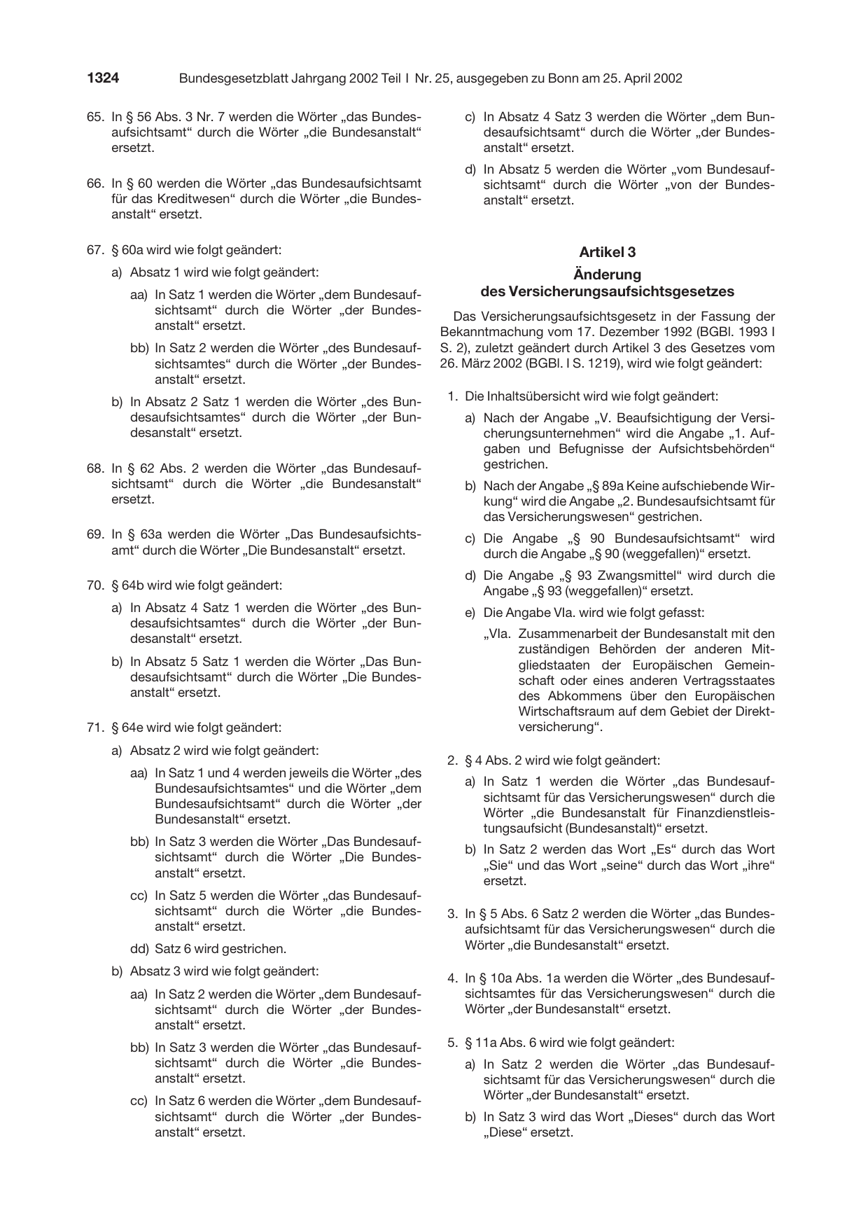 BGBl. 2002, Seite 1324 — Originalseite als Abbildung
