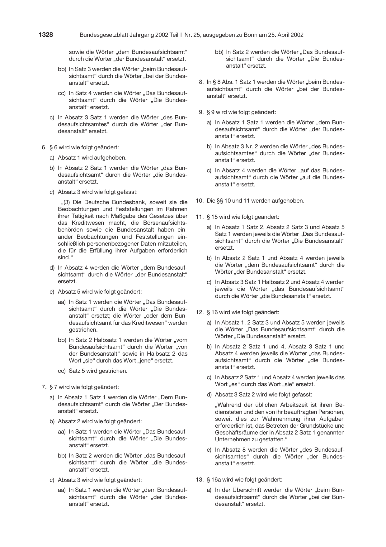 BGBl. 2002, Seite 1328 — Originalseite als Abbildung