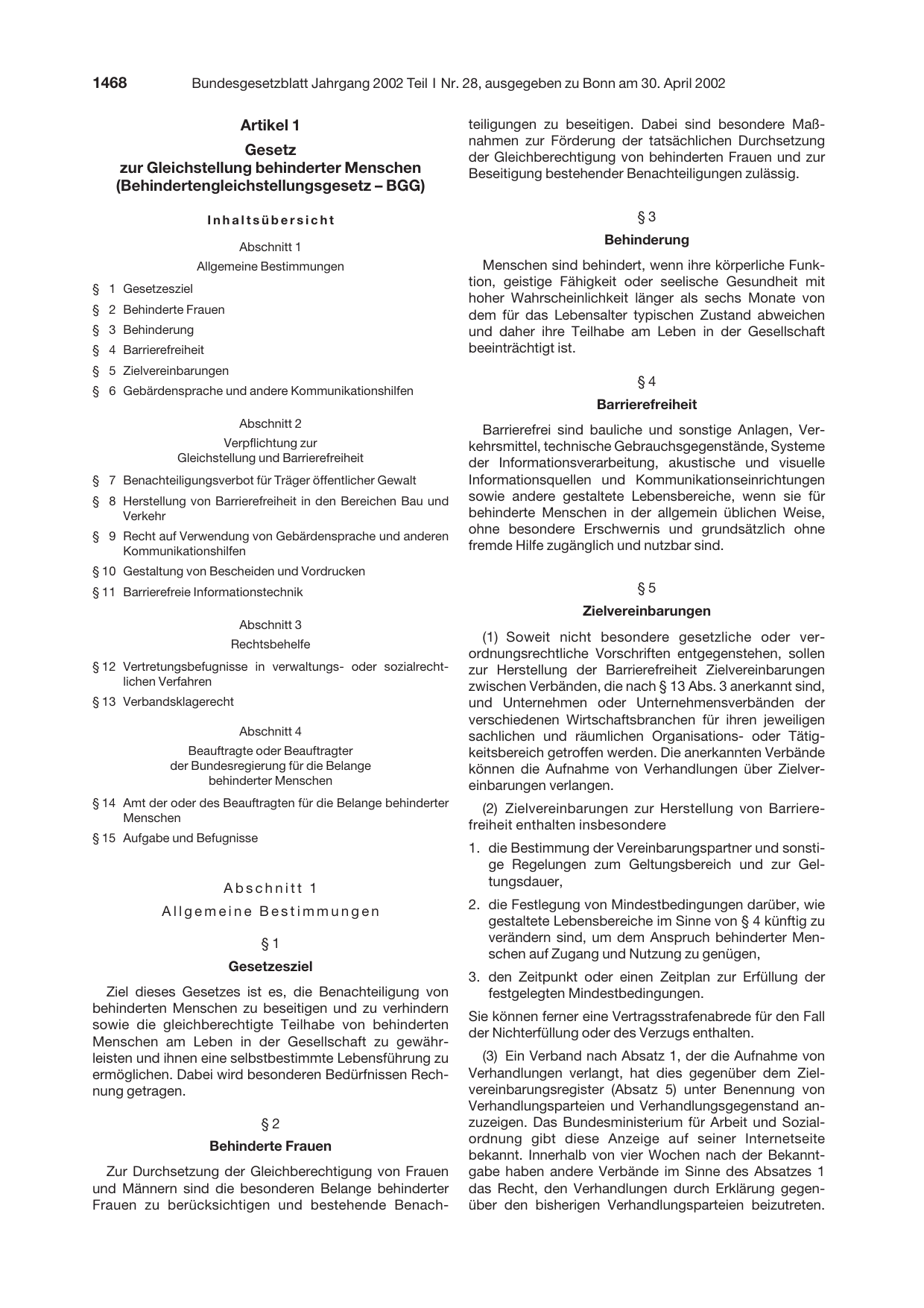 BGBl. 2002, Seite 1468 — Originalseite als Abbildung