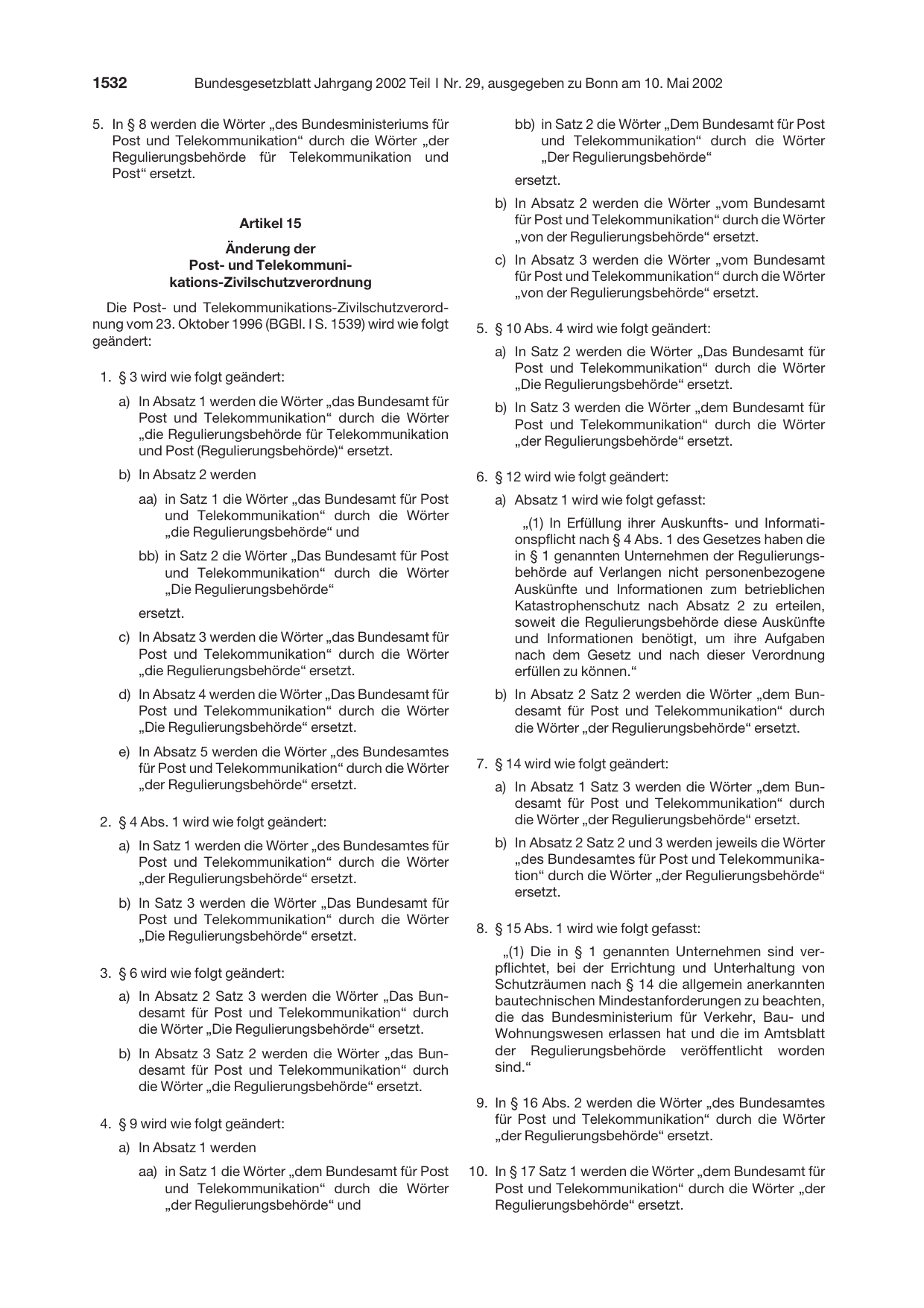 BGBl. 2002, Seite 1532 — Originalseite als Abbildung