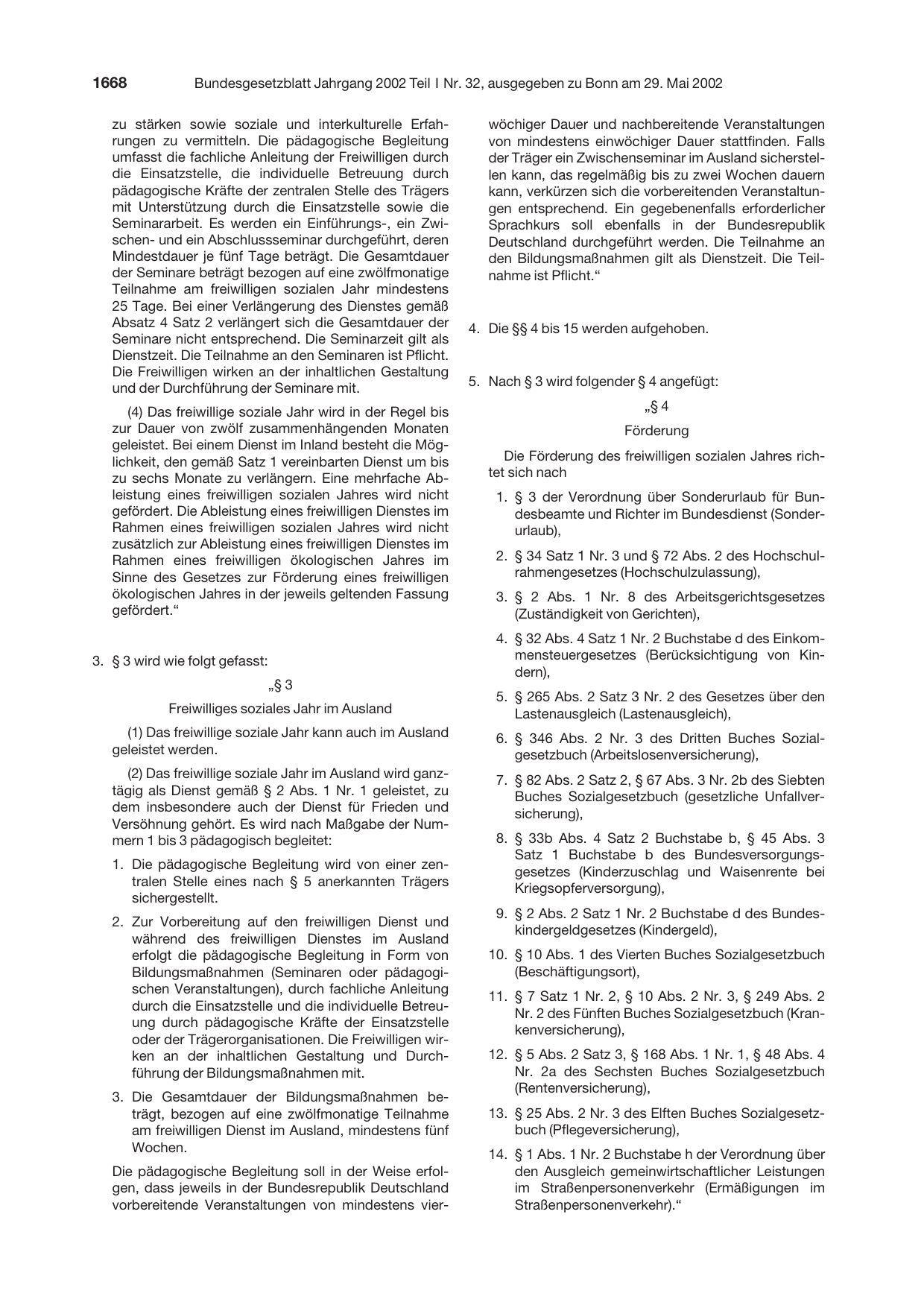 BGBl. 2002, Seite 1668 — Originalseite als Abbildung