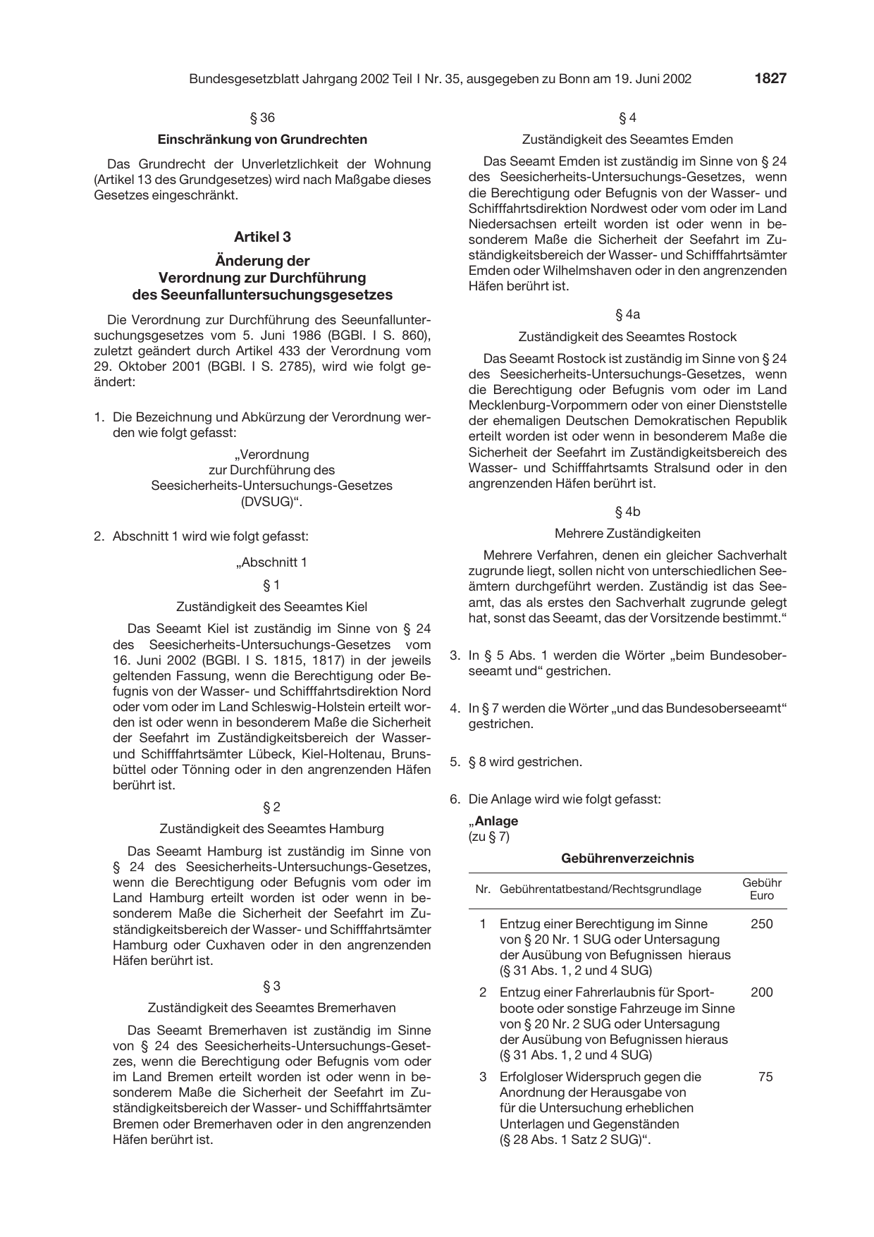 BGBl. 2002, Seite 1827 — Originalseite als Abbildung