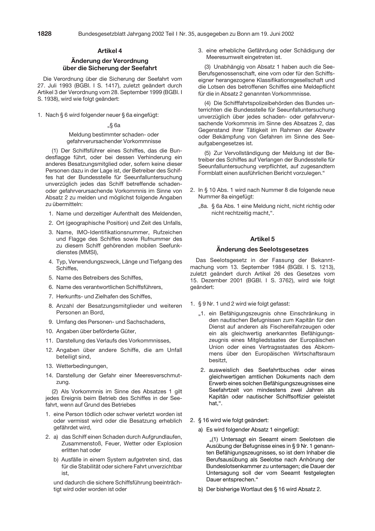BGBl. 2002, Seite 1828 — Originalseite als Abbildung