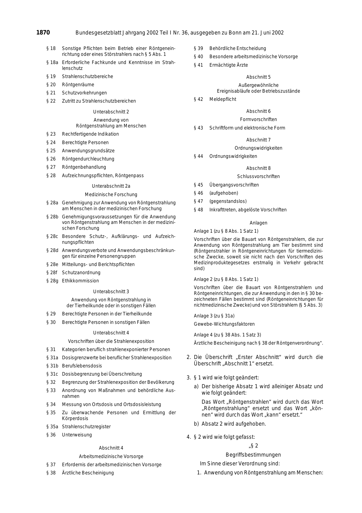 BGBl. 2002, Seite 1870 — Originalseite als Abbildung