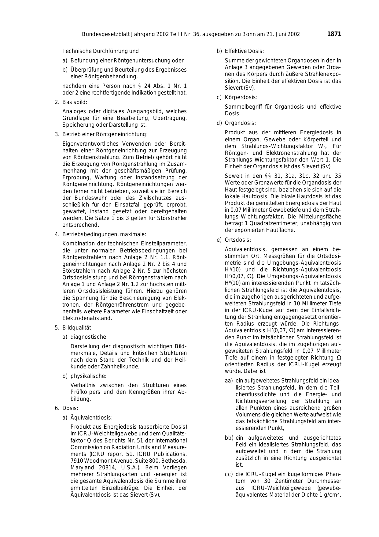 BGBl. 2002, Seite 1871 — Originalseite als Abbildung
