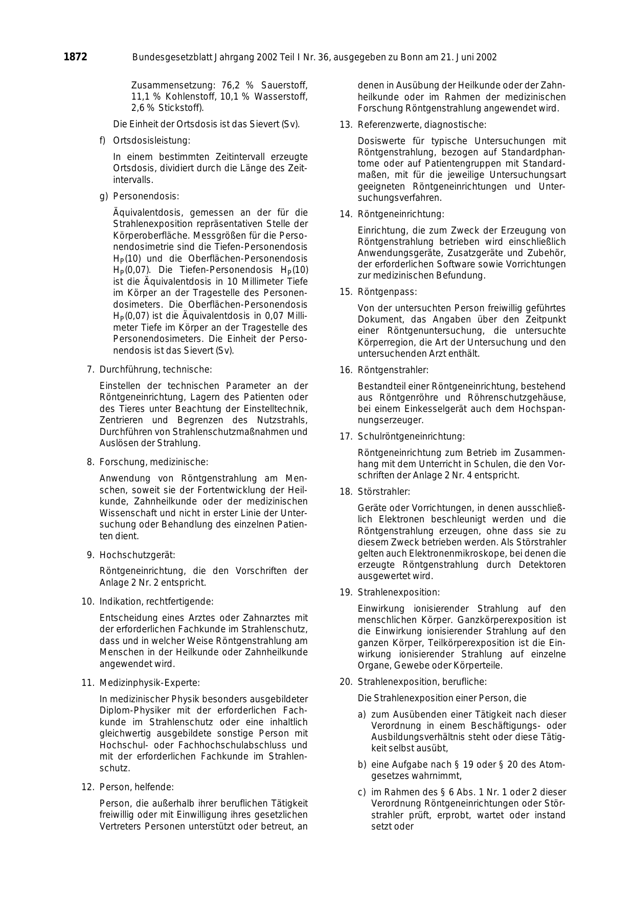 BGBl. 2002, Seite 1872 — Originalseite als Abbildung