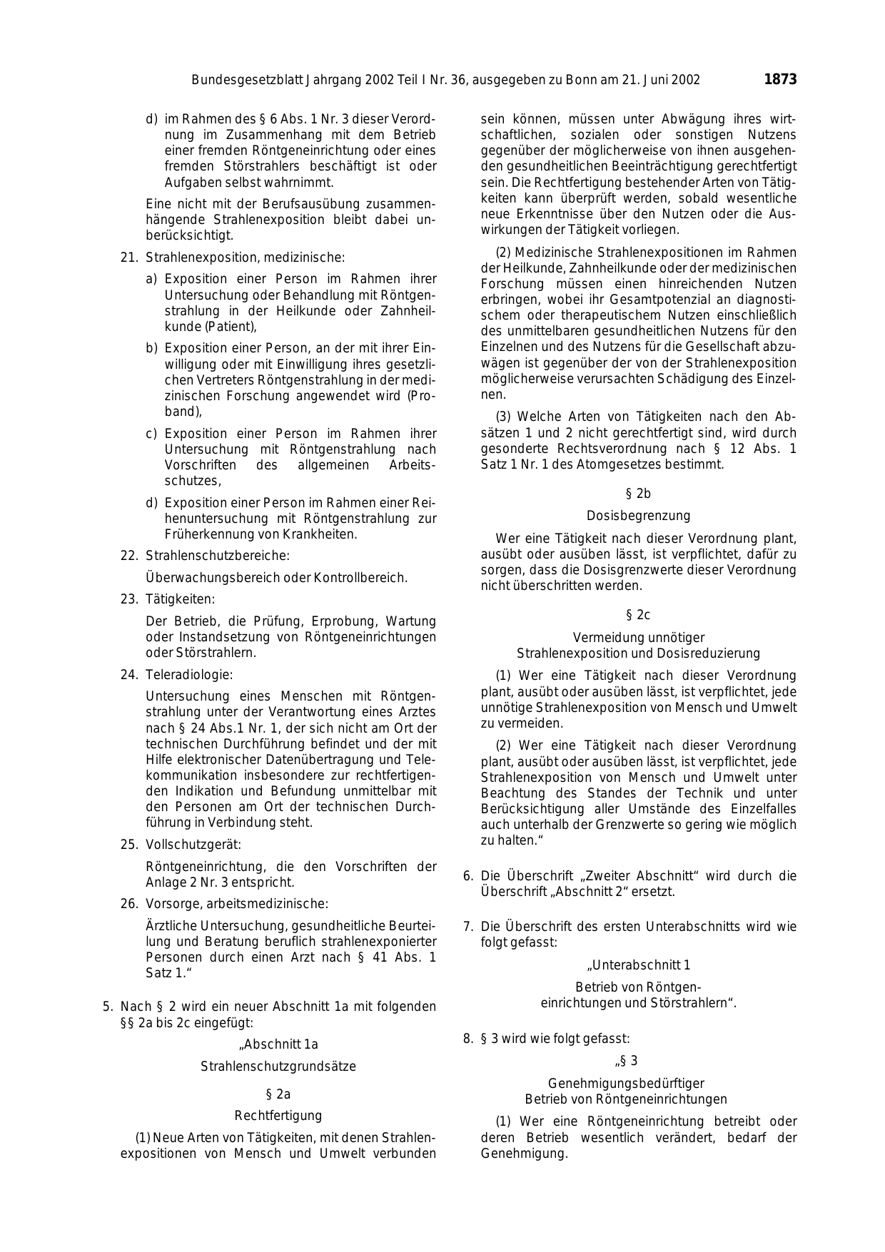 BGBl. 2002, Seite 1873 — Originalseite als Abbildung