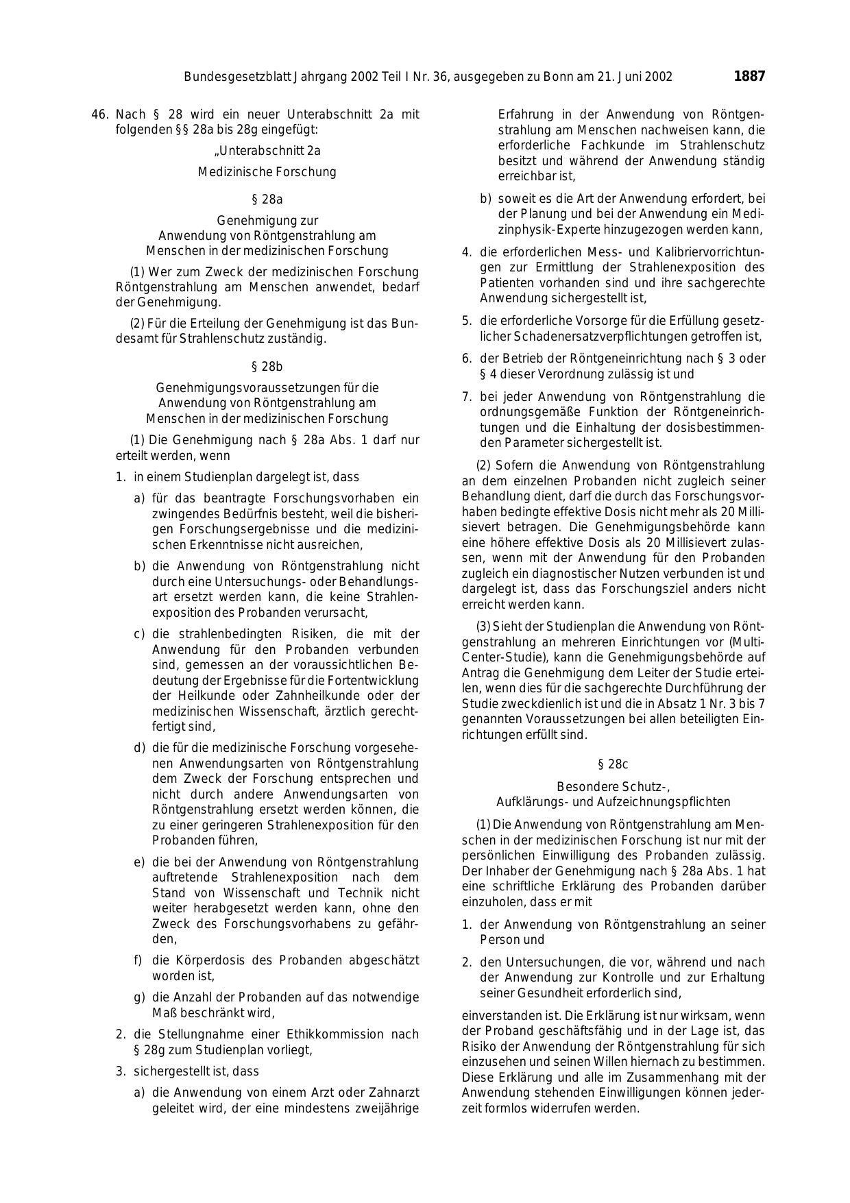 BGBl. 2002, Seite 1887 — Originalseite als Abbildung