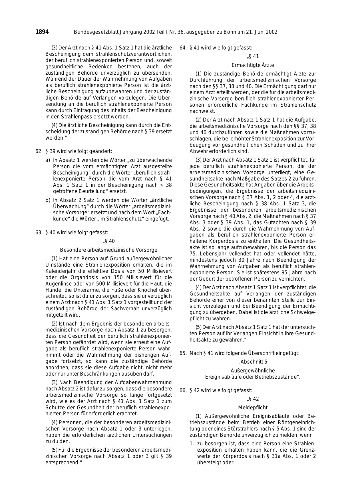 BGBl. 2002, Seite 1894 — Originalseite als Abbildung