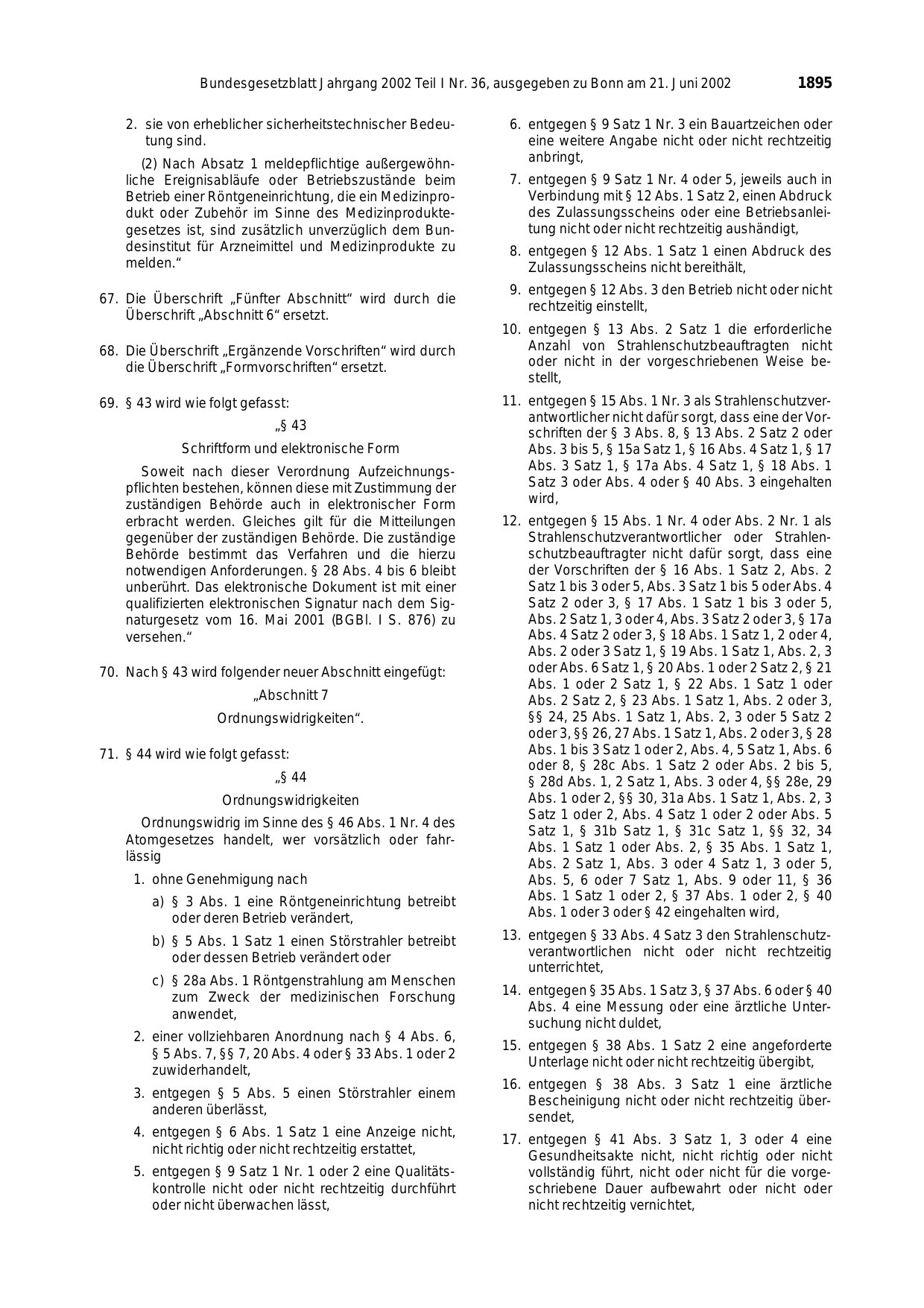 BGBl. 2002, Seite 1895 — Originalseite als Abbildung