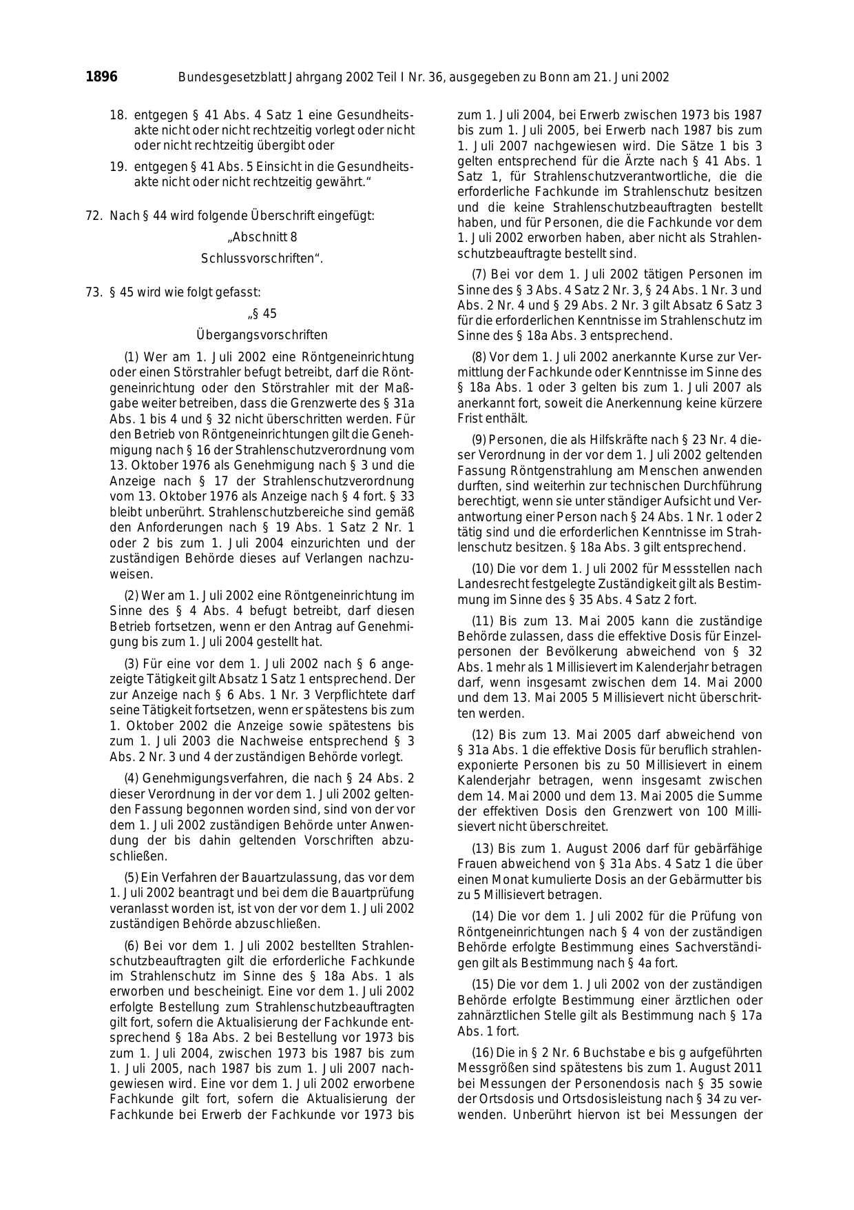 BGBl. 2002, Seite 1896 — Originalseite als Abbildung