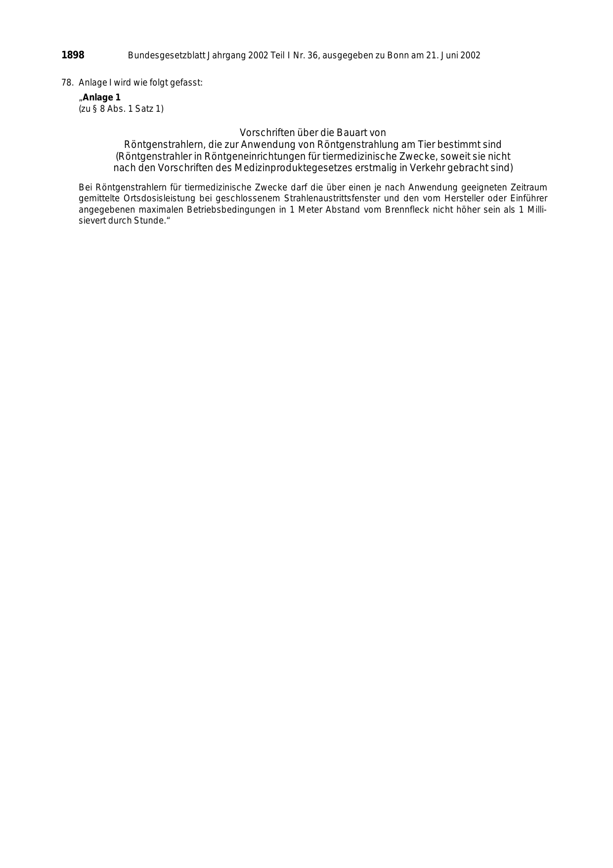 BGBl. 2002, Seite 1898 — Originalseite als Abbildung