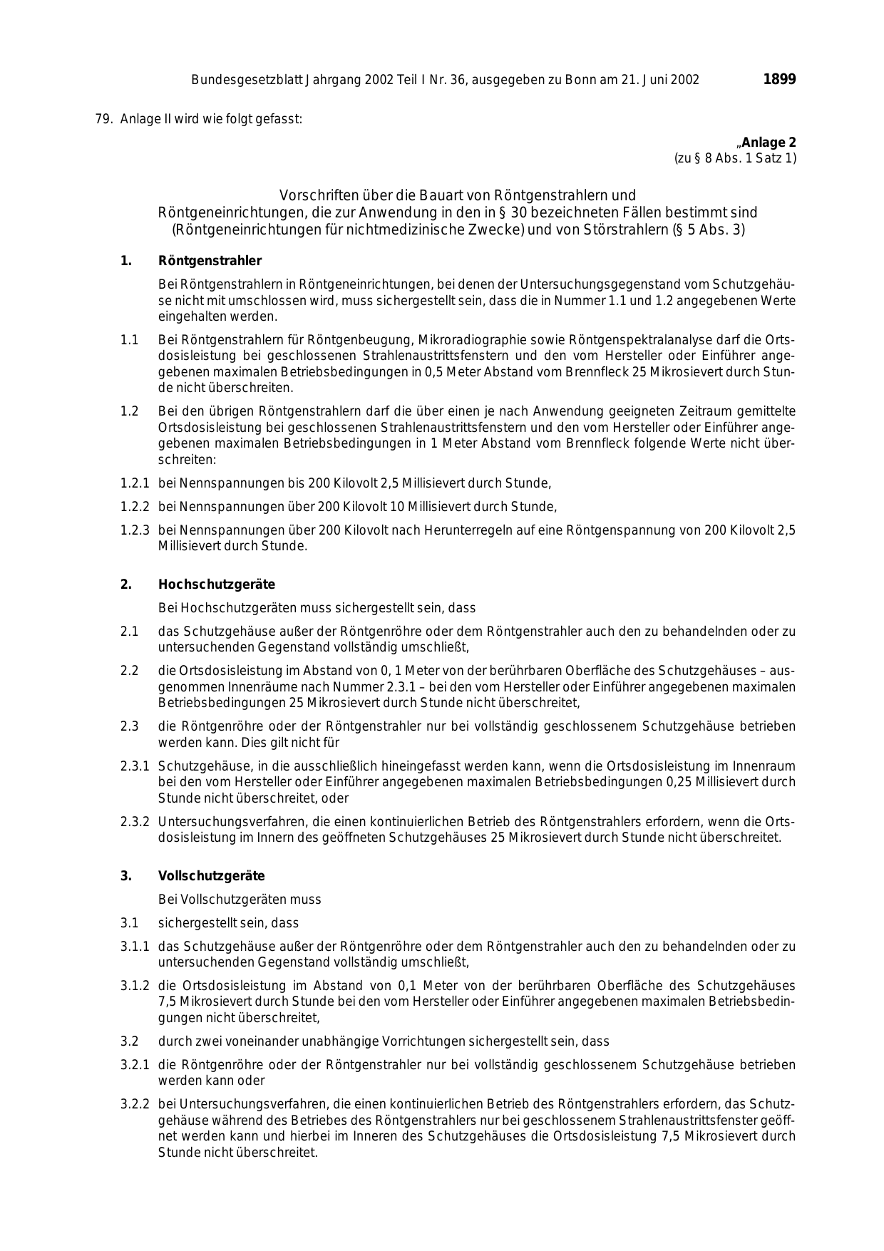 BGBl. 2002, Seite 1899 — Originalseite als Abbildung