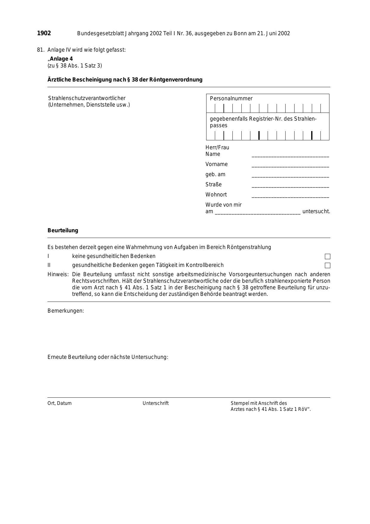 BGBl. 2002, Seite 1902 — Originalseite als Abbildung