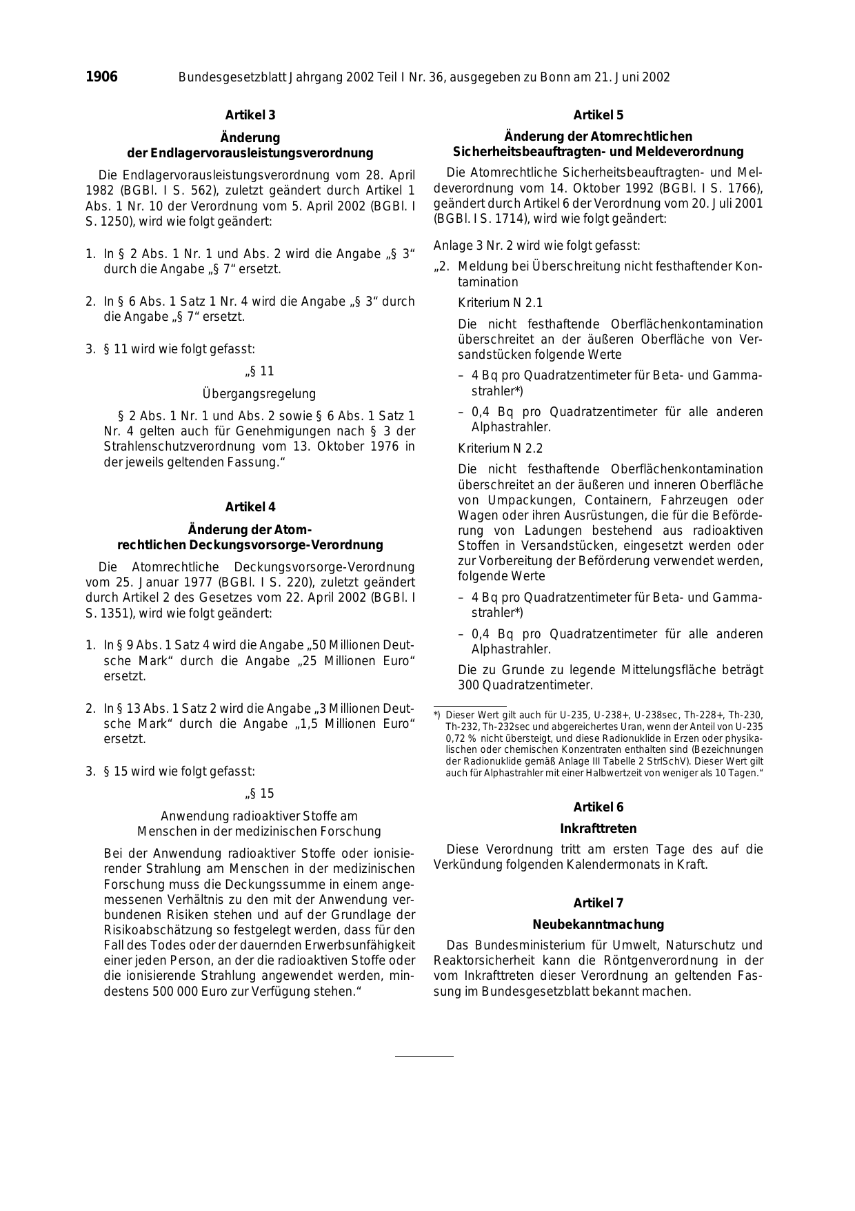 BGBl. 2002, Seite 1906 — Originalseite als Abbildung