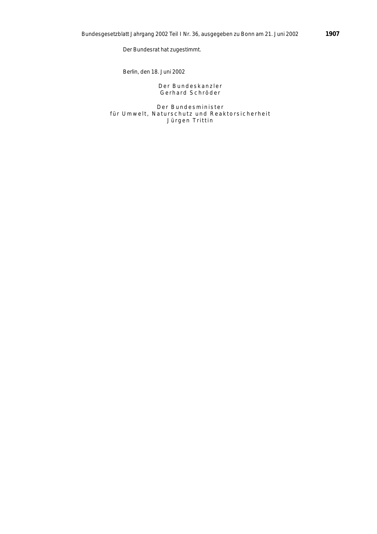 BGBl. 2002, Seite 1907 — Originalseite als Abbildung