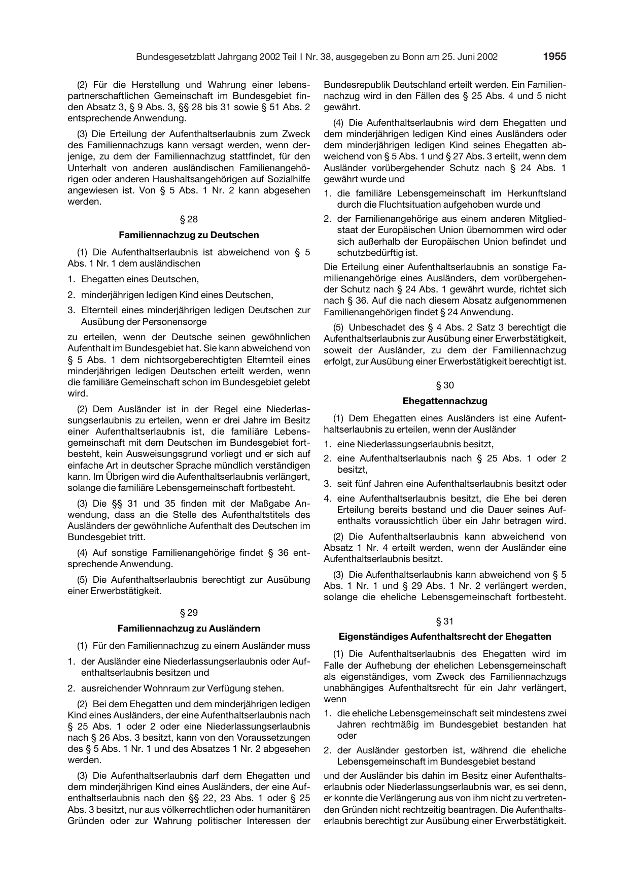 BGBl. 2002, Seite 1955 — Originalseite als Abbildung