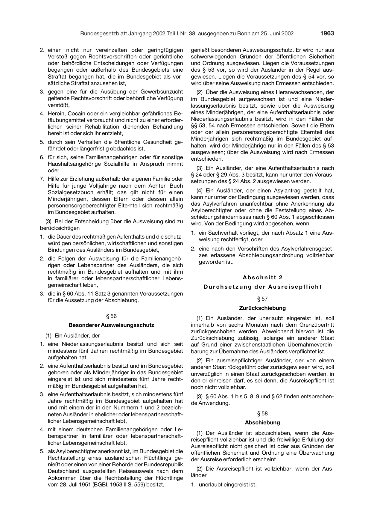 BGBl. 2002, Seite 1963 — Originalseite als Abbildung