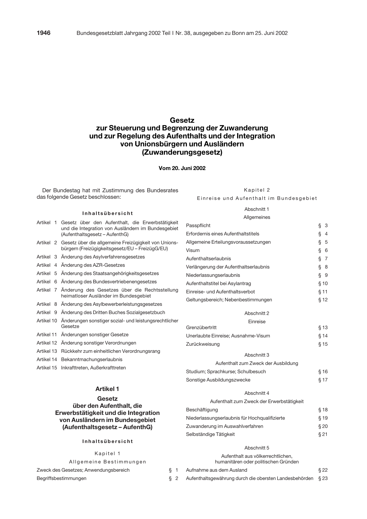 BGBl. 2002, Seite 1946 — Originalseite als Abbildung