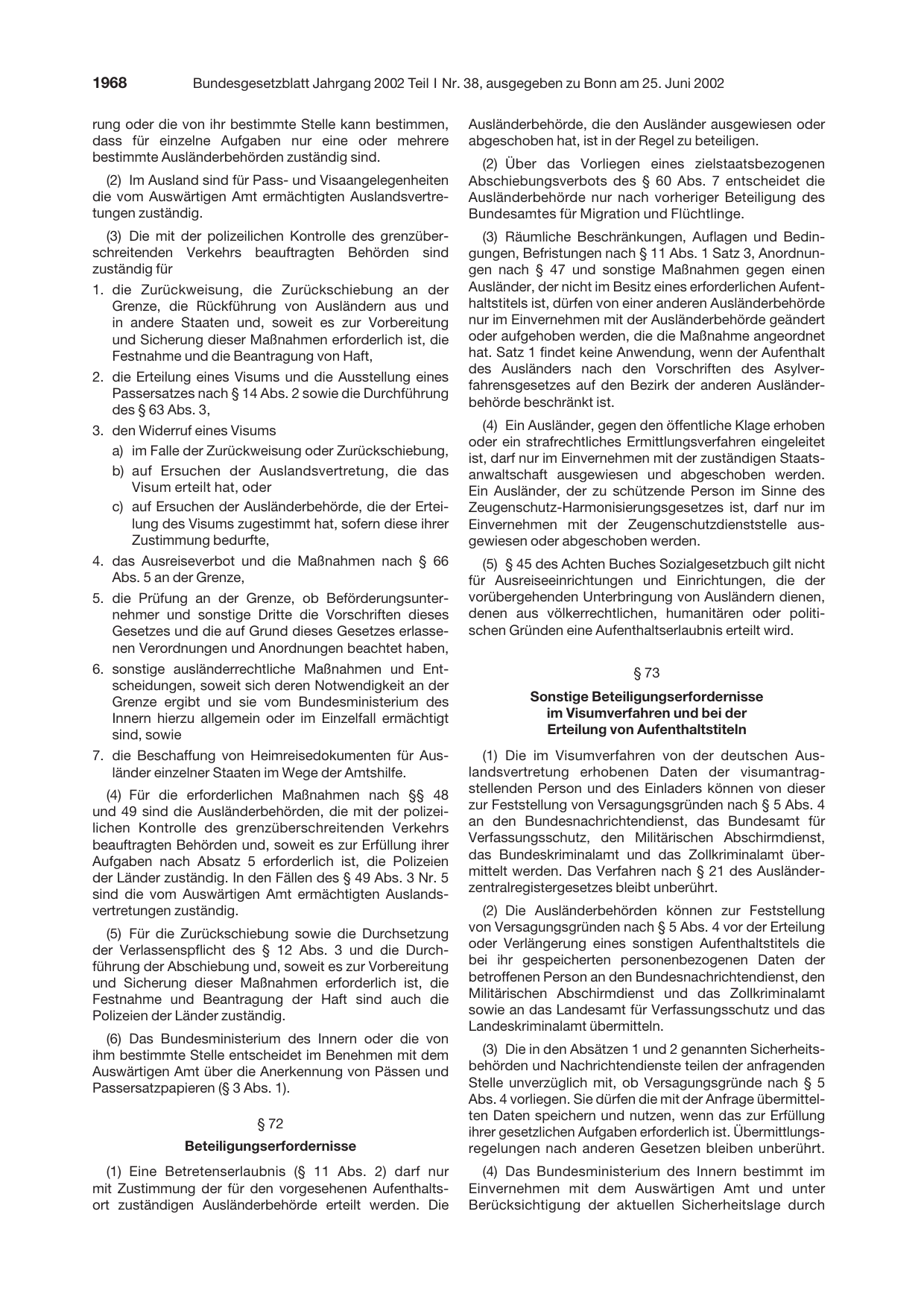 BGBl. 2002, Seite 1968 — Originalseite als Abbildung