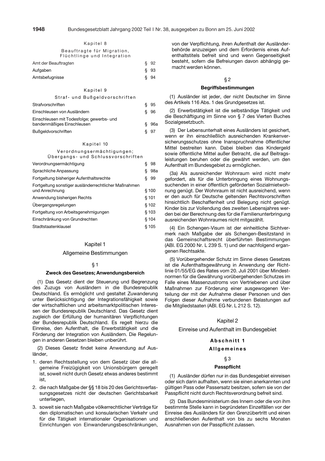 BGBl. 2002, Seite 1948 — Originalseite als Abbildung