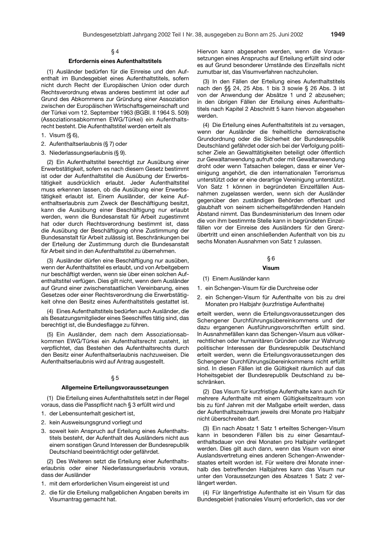 BGBl. 2002, Seite 1949 — Originalseite als Abbildung