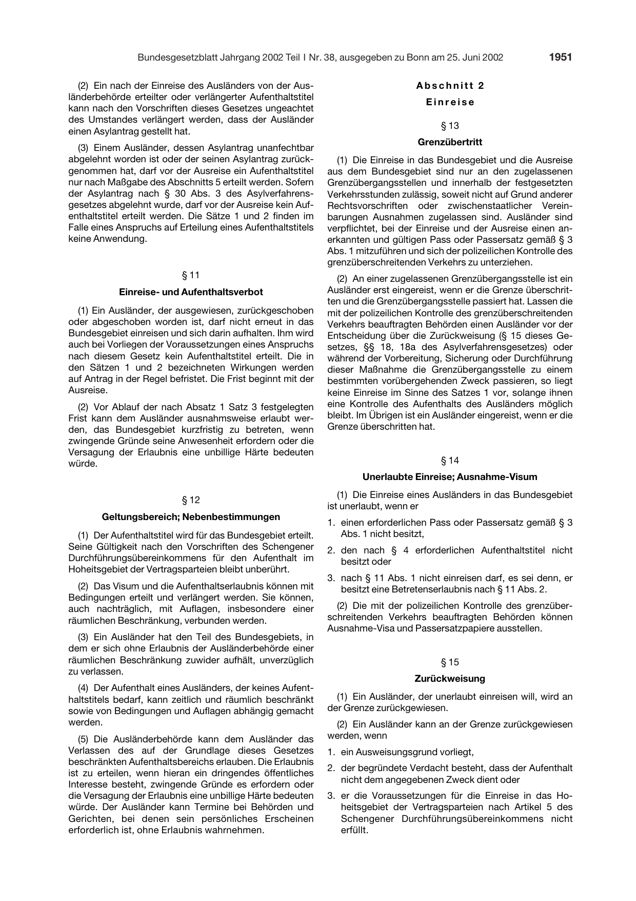 BGBl. 2002, Seite 1951 — Originalseite als Abbildung
