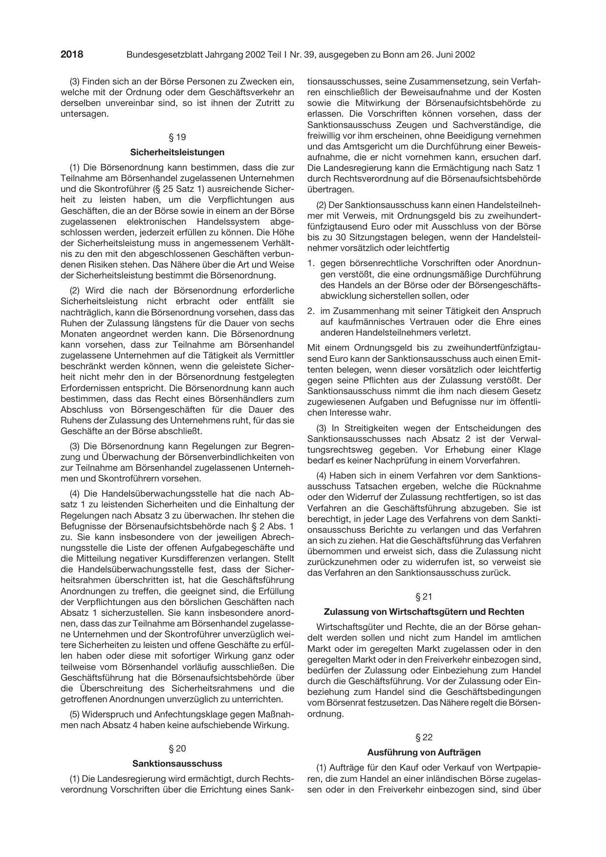 BGBl. 2002, Seite 2018 — Originalseite als Abbildung