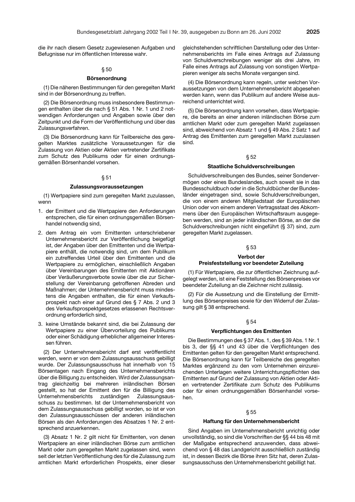 BGBl. 2002, Seite 2025 — Originalseite als Abbildung
