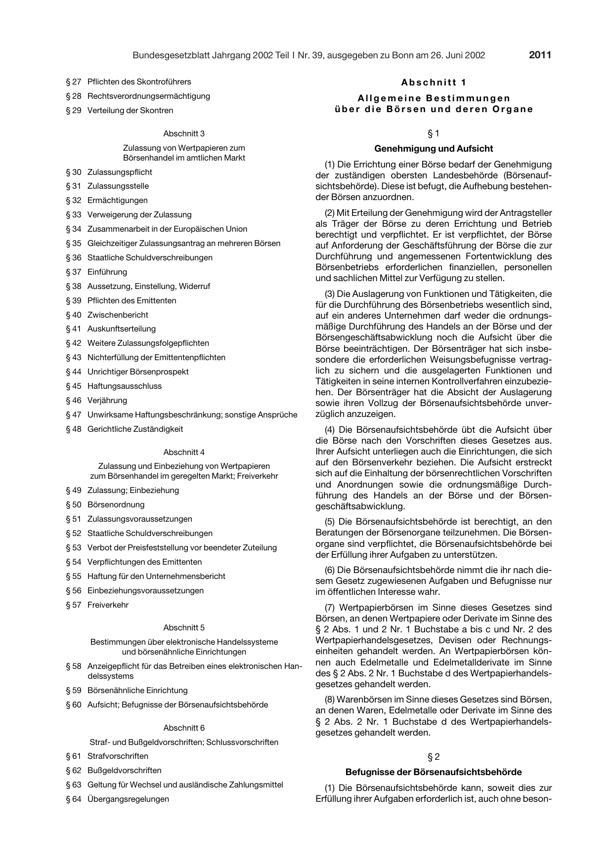 BGBl. 2002, Seite 2011 — Originalseite als Abbildung
