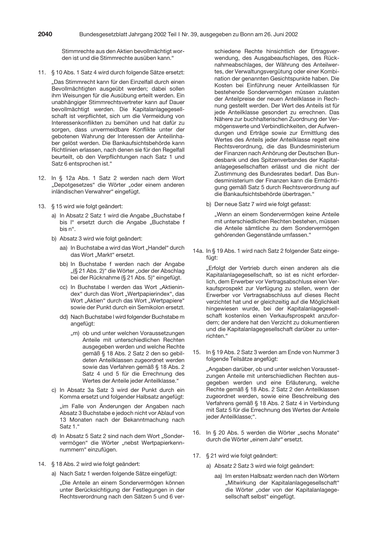 BGBl. 2002, Seite 2040 — Originalseite als Abbildung
