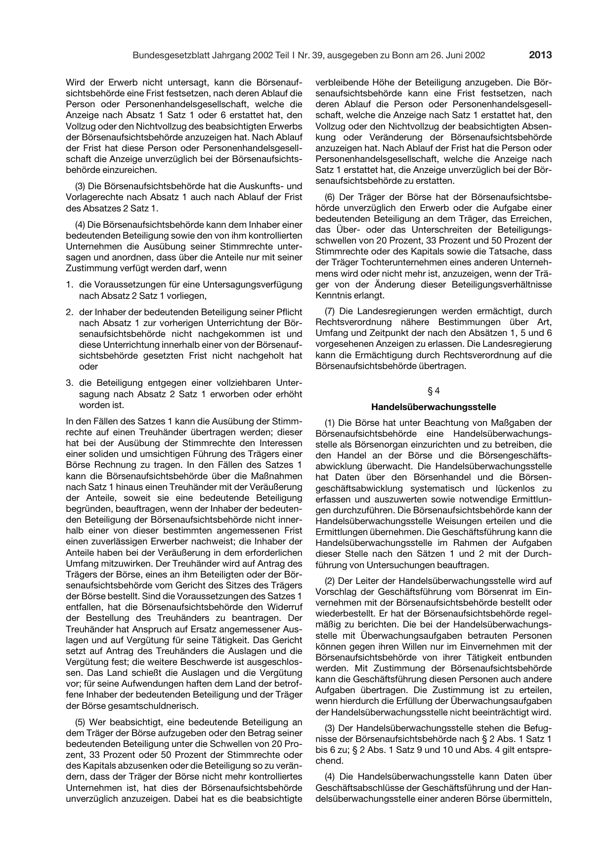 BGBl. 2002, Seite 2013 — Originalseite als Abbildung
