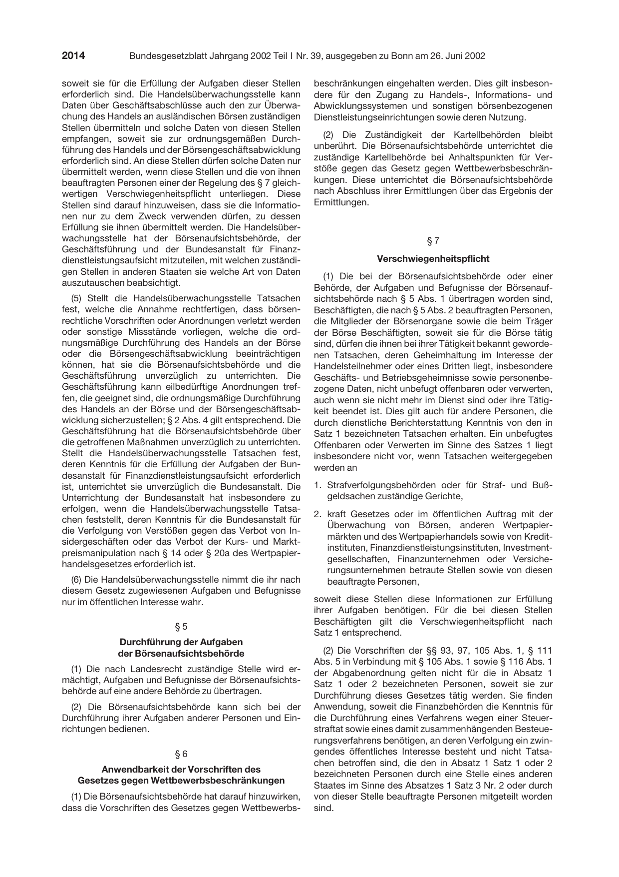 BGBl. 2002, Seite 2014 — Originalseite als Abbildung