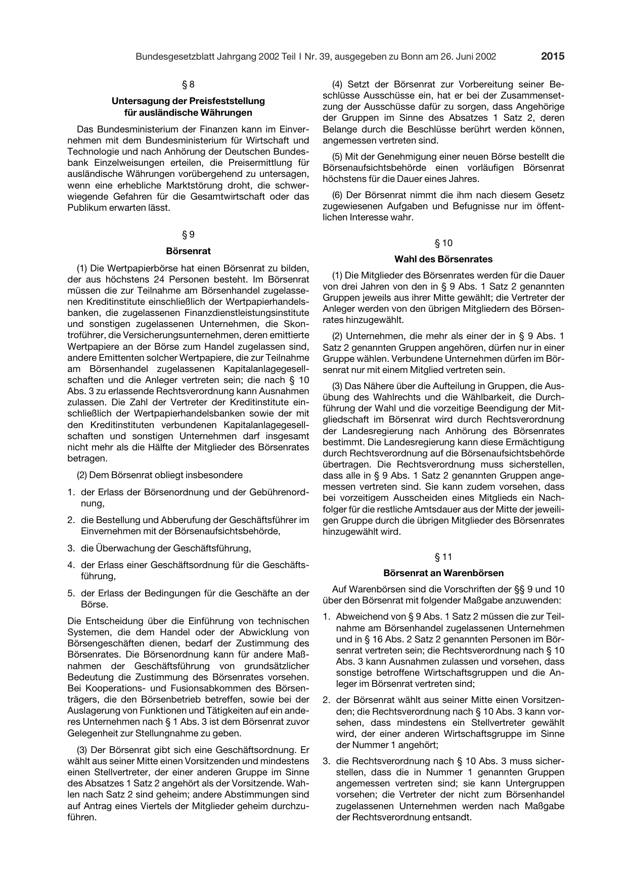 BGBl. 2002, Seite 2015 — Originalseite als Abbildung