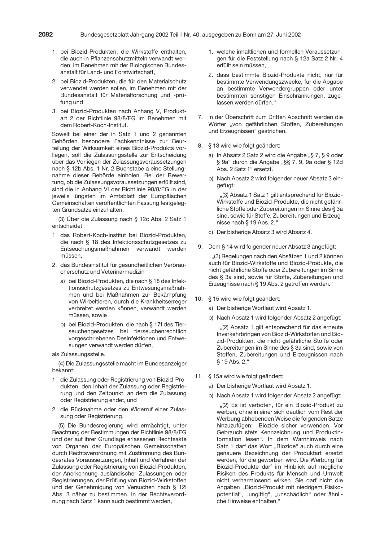 BGBl. 2002, Seite 2082 — Originalseite als Abbildung