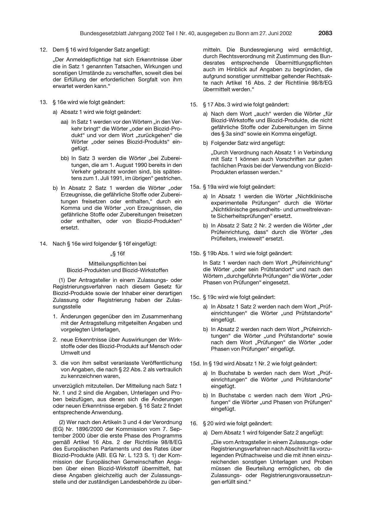 BGBl. 2002, Seite 2083 — Originalseite als Abbildung