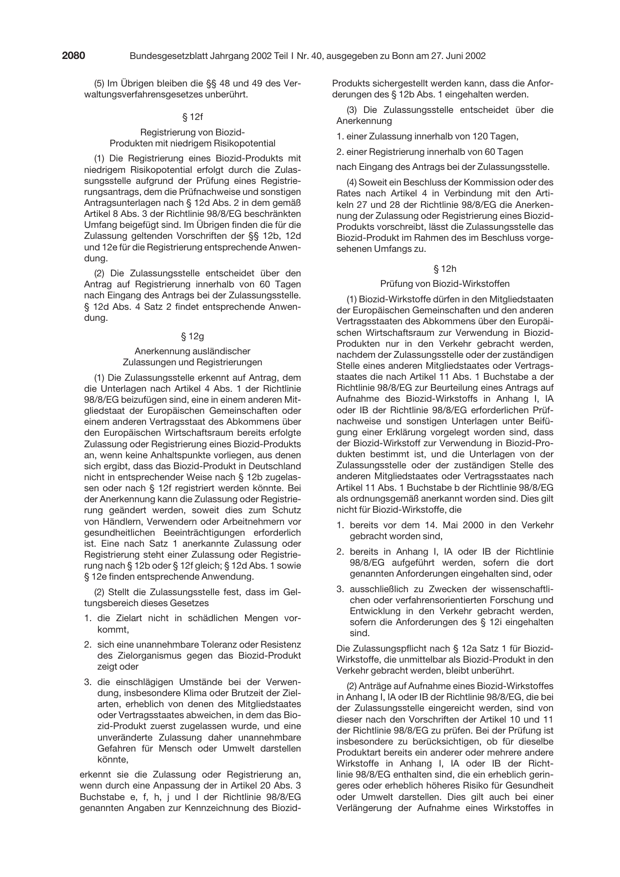 BGBl. 2002, Seite 2080 — Originalseite als Abbildung