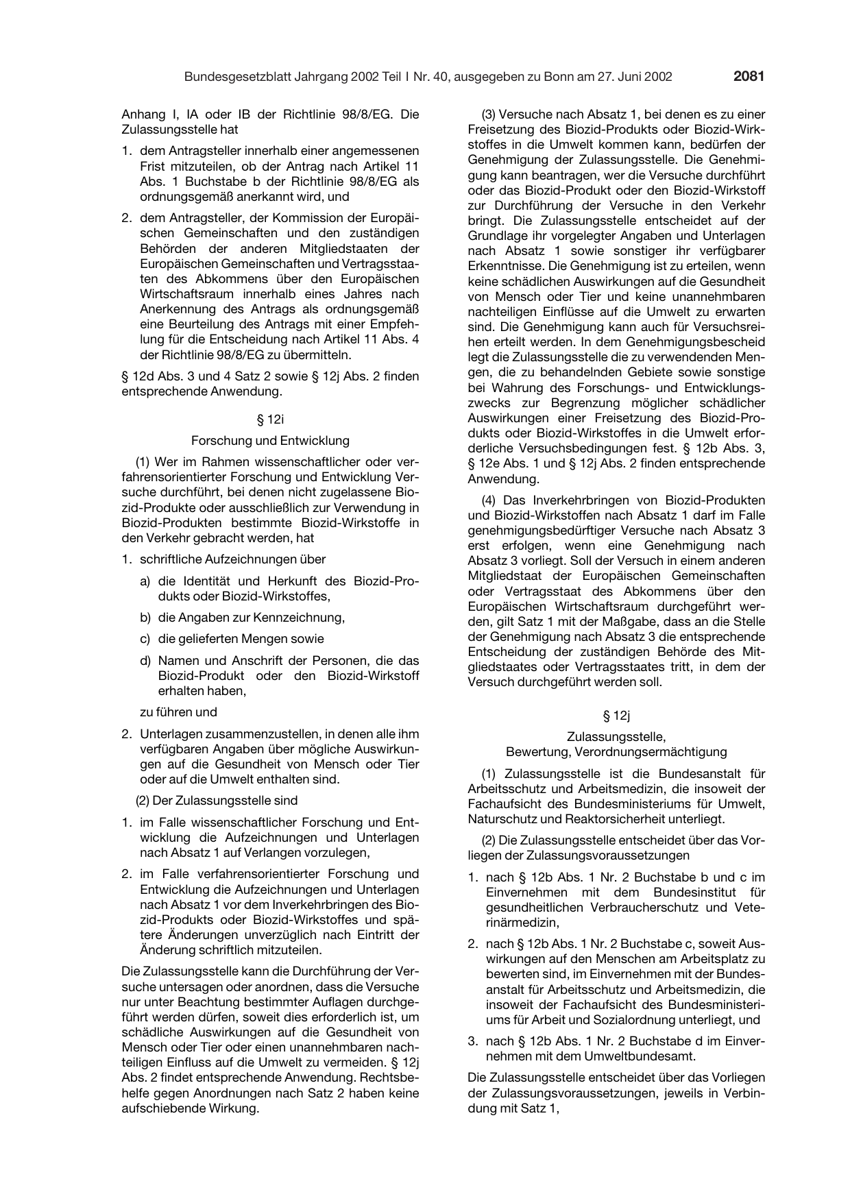 BGBl. 2002, Seite 2081 — Originalseite als Abbildung
