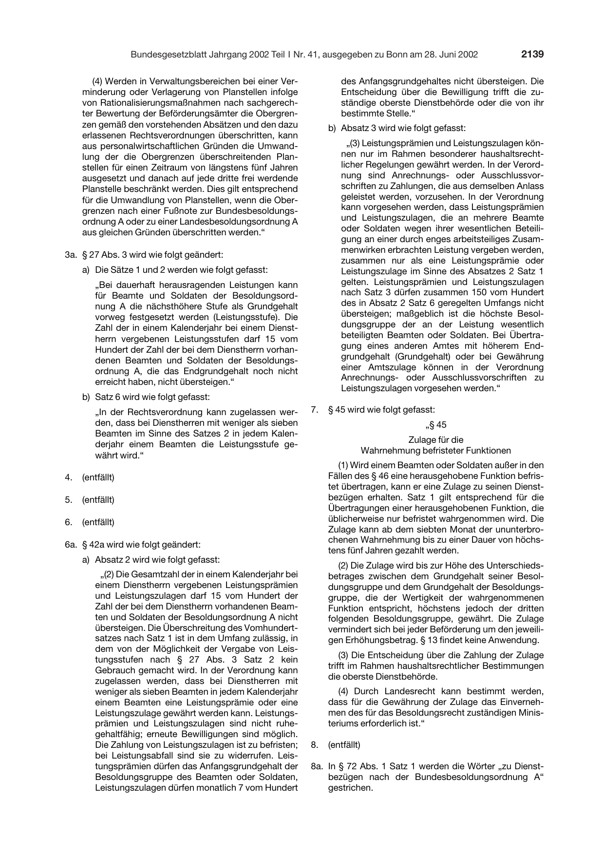 BGBl. 2002, Seite 2139 — Originalseite als Abbildung