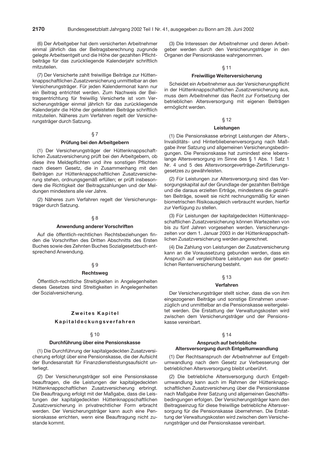 BGBl. 2002, Seite 2170 — Originalseite als Abbildung