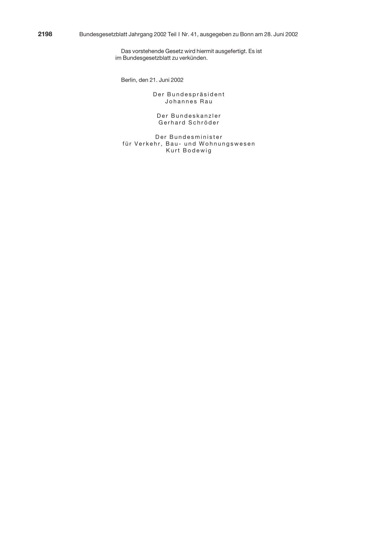 BGBl. 2002, Seite 2198 — Originalseite als Abbildung