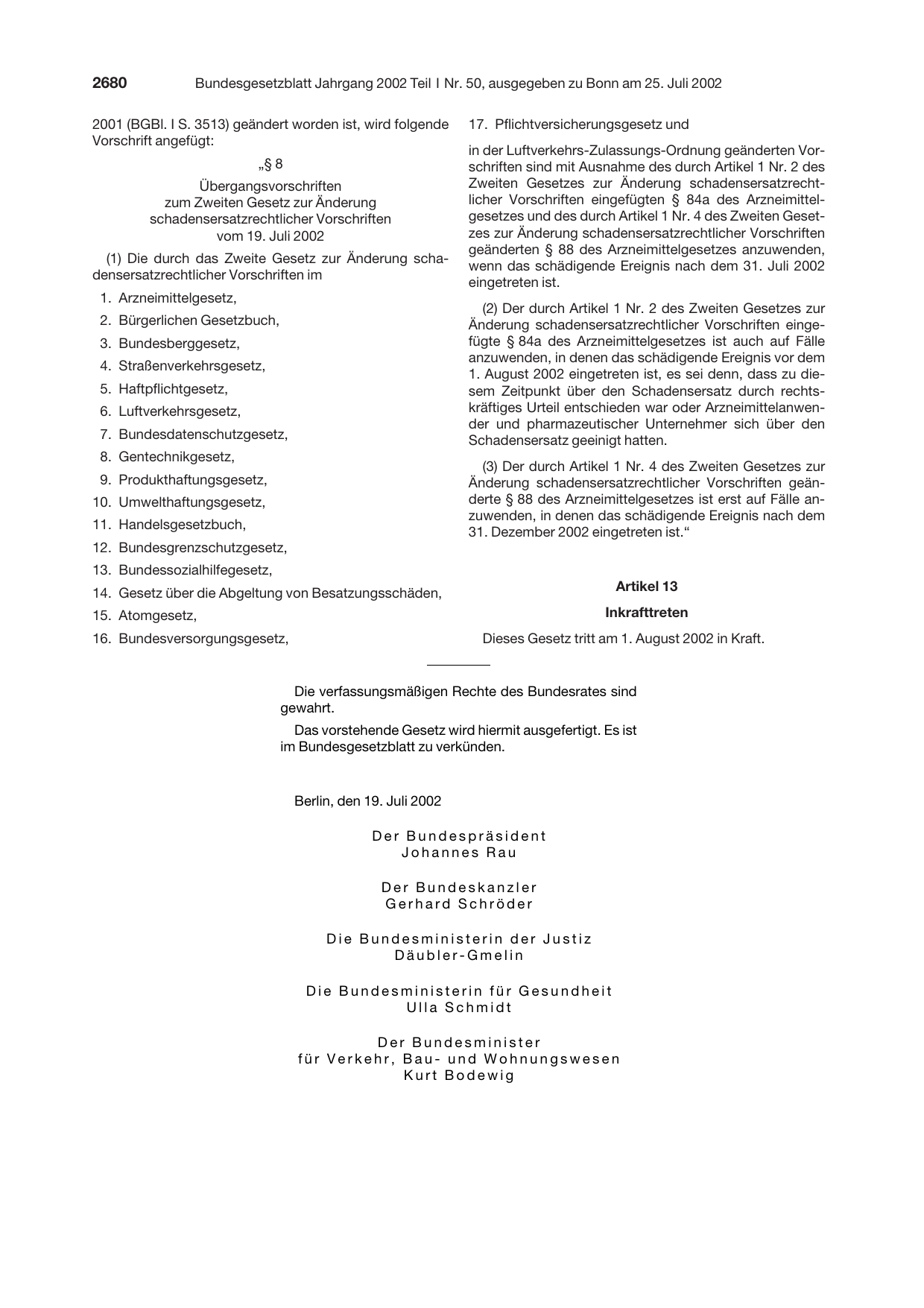 BGBl. 2002, Seite 2680 — Originalseite als Abbildung