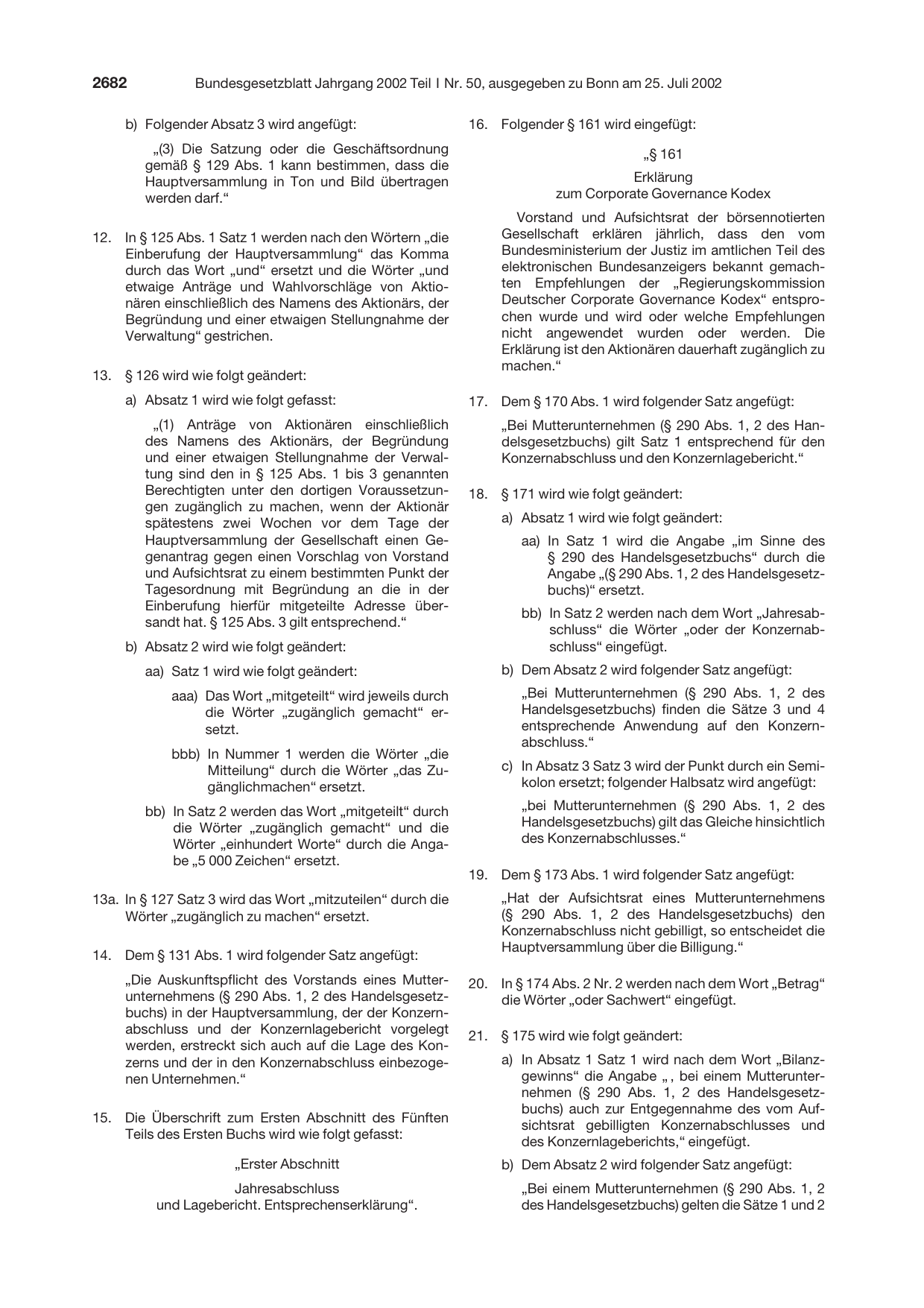 BGBl. 2002, Seite 2682 — Originalseite als Abbildung