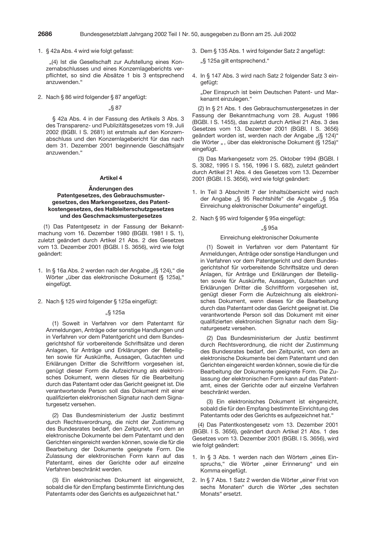 BGBl. 2002, Seite 2686 — Originalseite als Abbildung