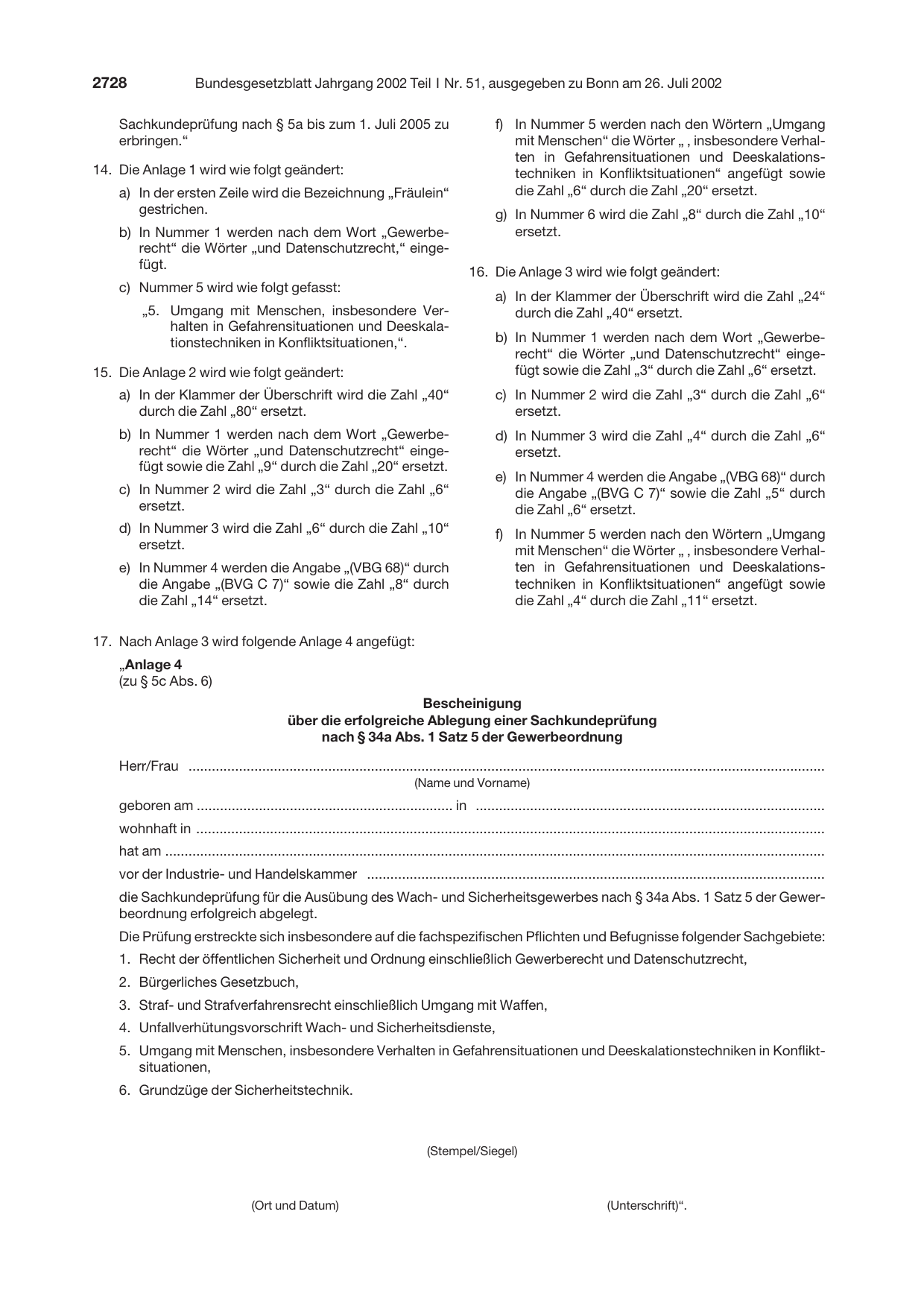 BGBl. 2002, Seite 2728 — Originalseite als Abbildung